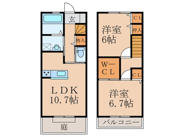 ケ－ズブリッドの物件間取画像